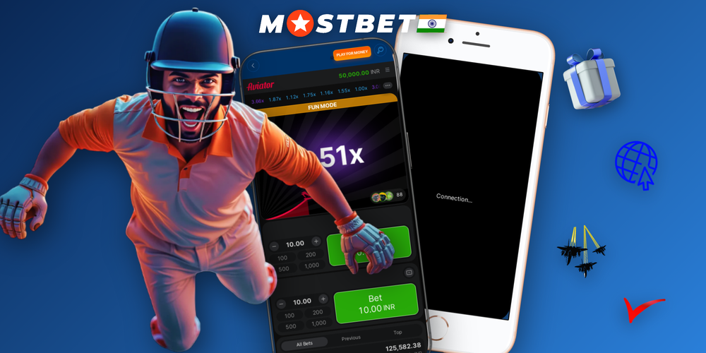 Mostbet Aviator demo mode lobby tile inside the casino games section