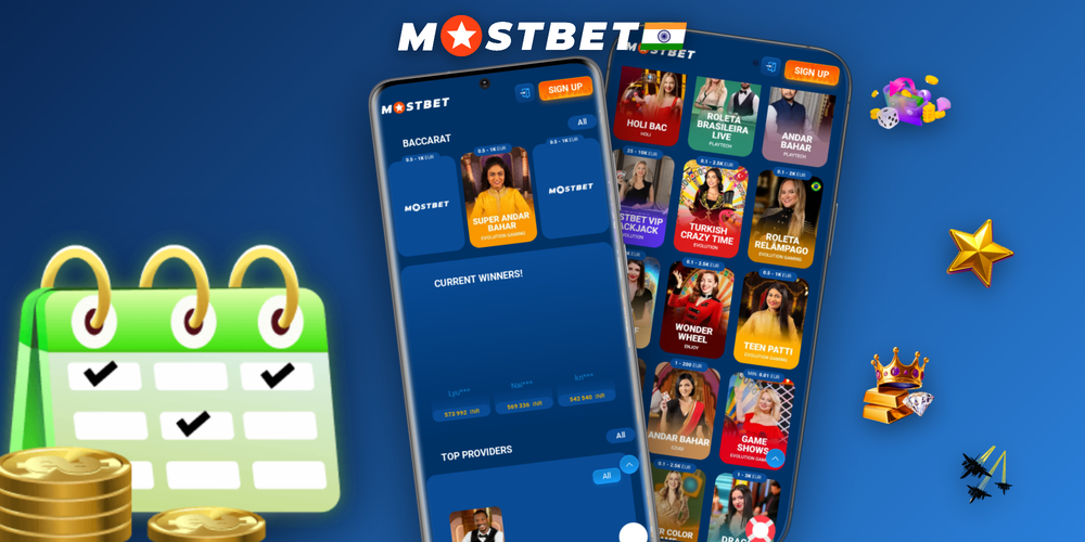 Mostbet Crazy Time live studio featuring giant vertical money wheel and host podium