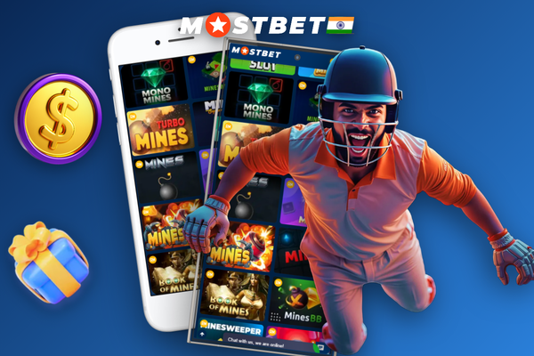 Mostbet Mines mid-round board showing four gems and a rising multiplier