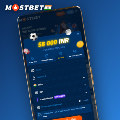 Mostbet register online via phone number with SMS code for Indian users