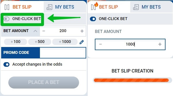 One-click bet